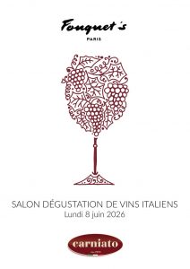 Salon de dégustation de vins italiens Carniato au Fouquet's Paris, le 8 juin 2026