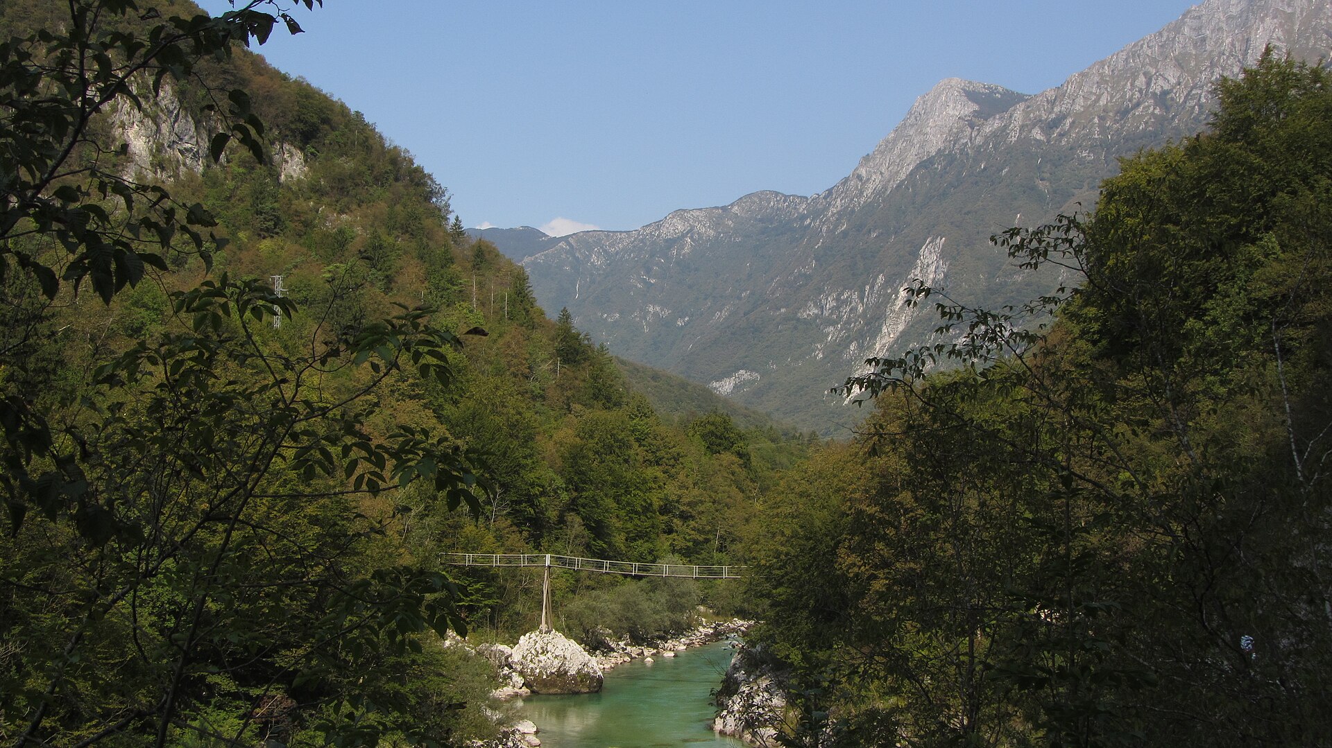 La vallée de la Soča à Kobarid, en Slovénie, où est installée la Hiša Franko